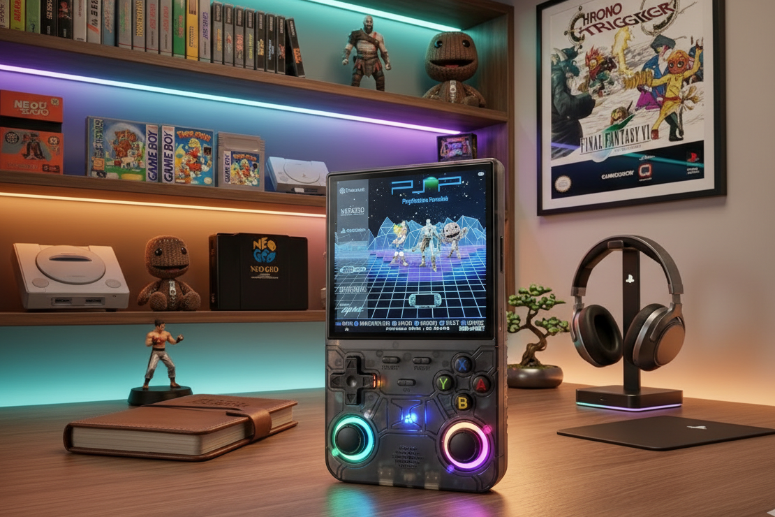 RetroHero ULTRA kapesní retro herní konzole v černé barvě